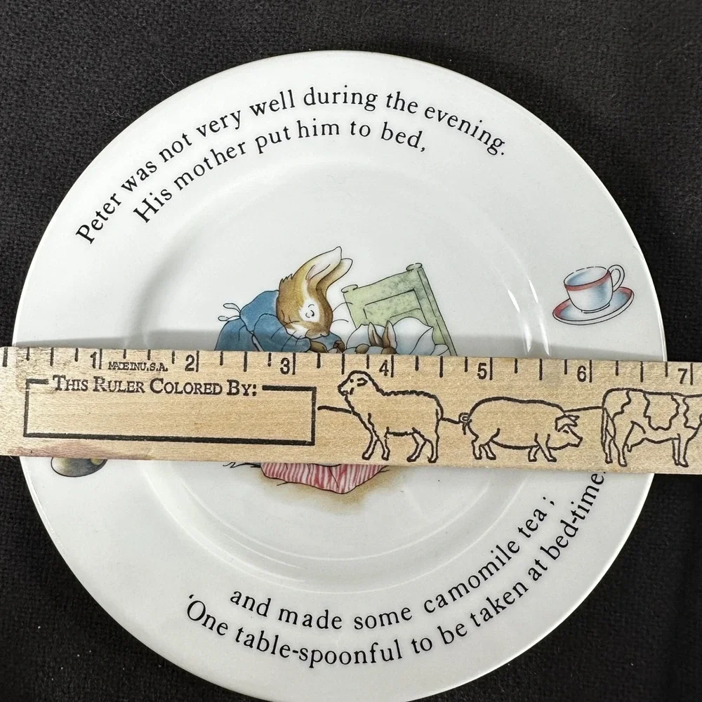 2 pc Beatrix Potter PETER RABBIT Wedgwood of Etruria & Barlaston Child Dish Set - Picture 4 of 10